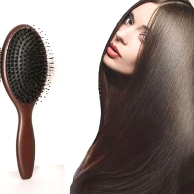 Frazimashop- Haarborstel – Zwijnenhaar & Sandelhout – Hoofdhuidmassage – Geschikt voor Dames & Heren – Pruiken en Haarextensies