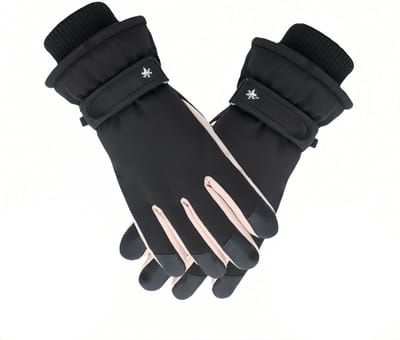 Warmwaterdichte touchscreen handschoenen voor winterse activiteiten - Geschikt voor skiën, wandelen en outdoor gebruik - Unisex zwart