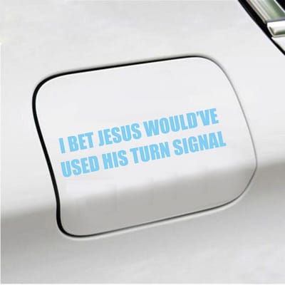 Bumpersticker - I Bet Jesus - 3,5 X 14,8 - Licht Blauw