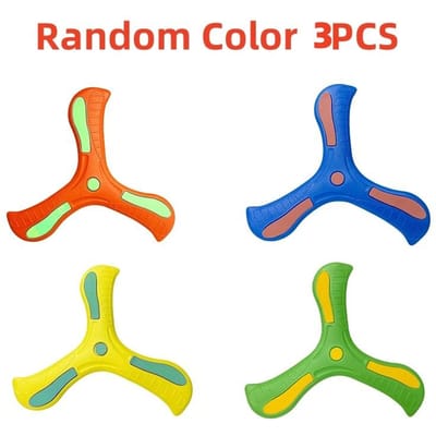 3 pièces Jouet Boomerang Doux Croix à Trois Feuilles Jeux de Disque Volant d'Extérieur Jouets de Sport Interactifs Adulte-Enfant pour Décompression Cadeau