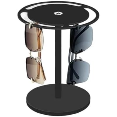 longziming -Brillenhouder Draaibaar - Zonnebril Organizer - Opbergstandaard - Ruimtebesparend Ontwerp - 360° Rotatie - Acryl - Multifunctioneel & Overzichtelijk - 1 Stuk - Zwart