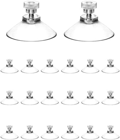 Set van 20 Zuignappen voor Ramen, Diameter 40 mm met Geribbelde Moer voor Diverse Toepassingen