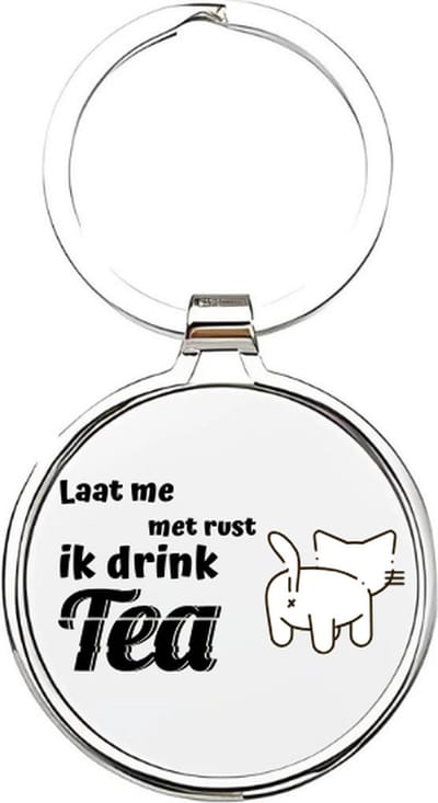 Akyol - laat me met rust, ik drink thee Sleutelhanger - Thee - liefhebbers van thee - thee - theedrinkers - slapen - schattige sleutelhanger - slaapkop - sleutelhangers voor theedrinkers - 4 x 7,5 CM