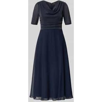 fit and flare cocktailjurk met watervalhals