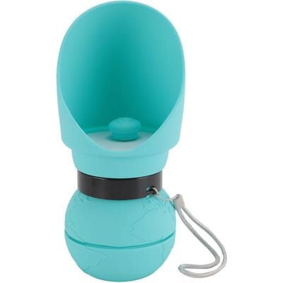 Hondenwaterfles Draagbare Siliconen Huisdier Opvouwbare Reis Drinkdispenser met Opvouwbare Kom voor Huisdier blauw