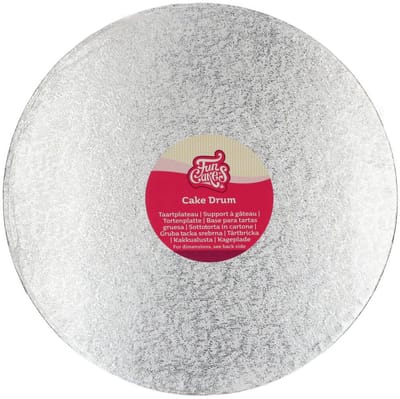 FunCakes Cake Drum Rond - Zilver - Ø30,5 cm / 12 mm - Taartonderlegger - Taartkarton