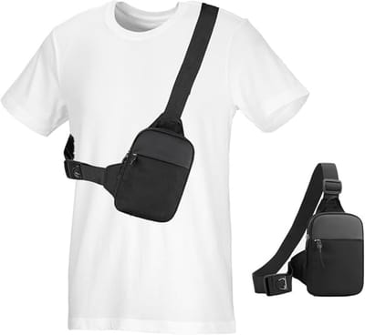EXCITAT Heren Borsttas - Schoudertas - Waterdichte Crossbody Tas - Perfect voor Kamperen, Hiken, Reizen - Zwart