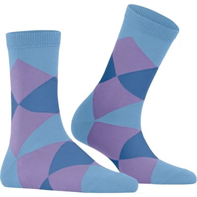 Burlington Bonnie gedessineerd katoen sokken dames blauw - maat 36-41