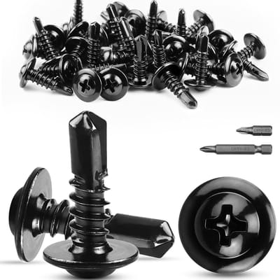 Allecto Plus - 60 stuks Zelftappende Schroeven Metaal M4.2 x 13 mm - RVS schroeven met Boor voor Metaal - Schroeven Set met Bit - Schroeven voor .