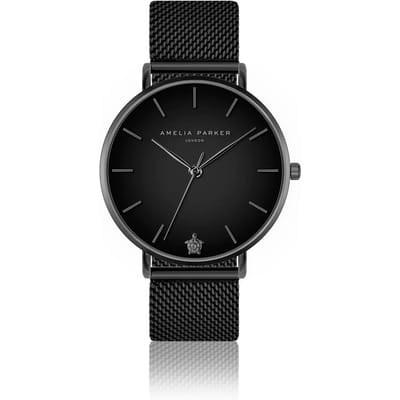 Dameshorloge Amelia Parker Jet Black Black Mesh