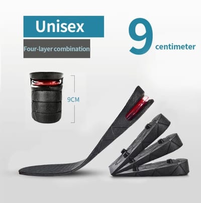 Verhogende Inlegzolen Unisex - Wordt Direct 9CM Langer- Lengte Verhogende Inlegzolen - Hakverhoging Zolen - Hoge Inlegzolen