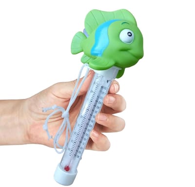 Drijvende Waterthermometer - Zwembadmeter Vijver - Water Temperatuur Meten - Dubbele Schaal Celsius - 218 cm Lengte - Blauw