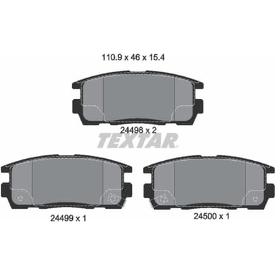 Remblokset TEXTAR 2449801, achter