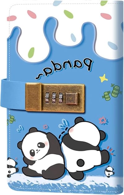 Uitdagingsboek Cijferslot - Geld Besparen - Financiën Organiseren - Inclusief 100 Enveloppen - 11 x 2 x 17.8 cm - Panda