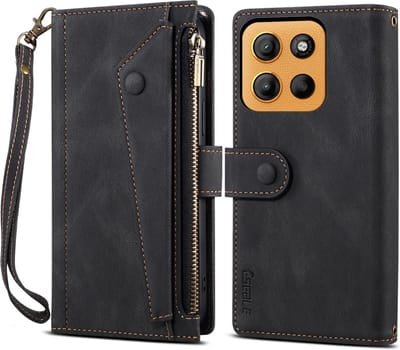 Coverup Hoesje - Geschikt voor Motorola Moto G15 / G17 (Power) Hoesje - Coverup Book Case met Portemonnee - Zwart