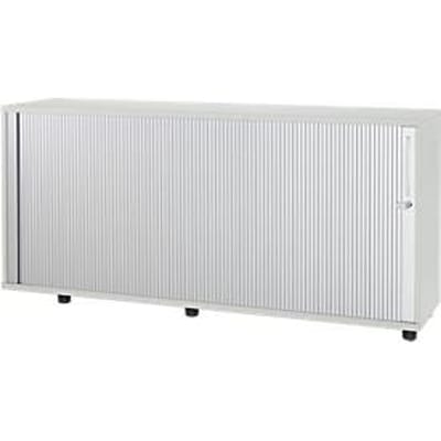 Schäfer Shop Select Ronde rolluikkast, hout, 2 legplanken, B 1600 mm x D 421 x H 750 mm, lichtgrijs