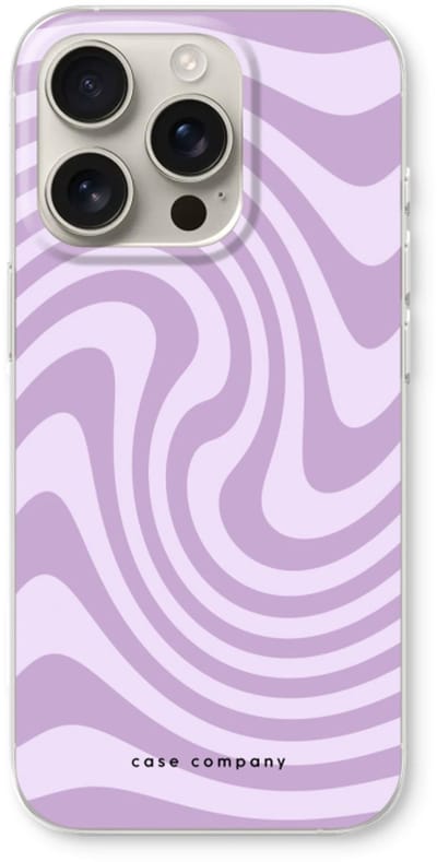 Case Company® - Hoesje geschikt voor iPhone 16 Pro hoesje - Swirl Paars - Soft Cover Telefoonhoesje - Bescherming aan alle Kanten en Schermrand