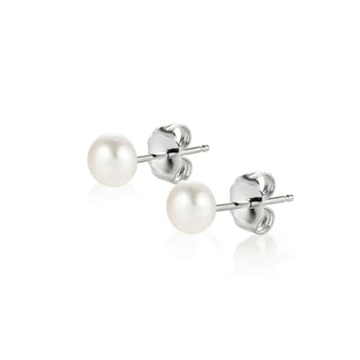 PROUD PEARLS® pareloorbellen knopjes met witte parels 5mm