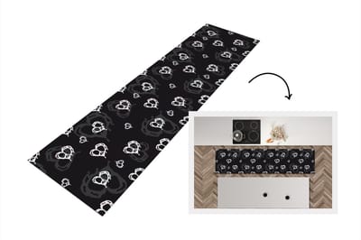 Keukenloper - Loper keuken - Patronen - Hart - Schedel - 200x50 cm - Keukenloper vinyl