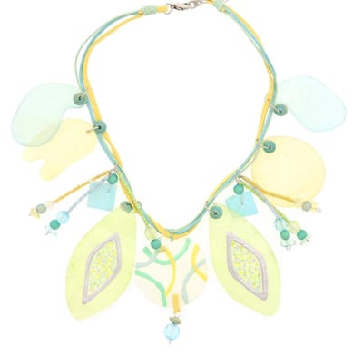 Behave® Dames Ketting - Multi-kleur Schelpen Ketting Artistiek Design - 38 cm - Nikkelvrij