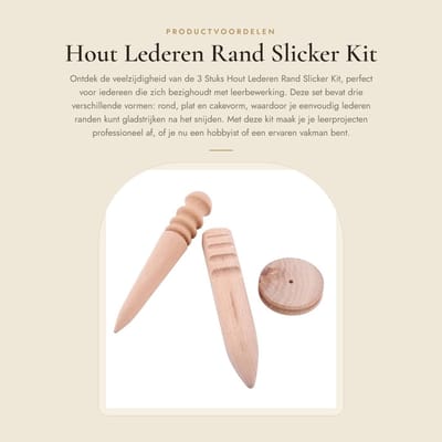 Dailygoods- Rand Slicker Set - Houten Polijstgereedschap - Multi-Size Burnisher - Ronde/Platte Vorm - Duurzaam Materiaal - Gladstrijken van Leer - Lederen Polijstgereedschap