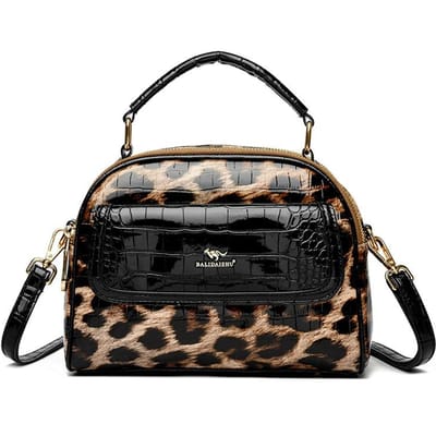 Nieuwe Modieuze Dameshandtas Eén Schouder Crossbody Tas Luipaardprint Tas black