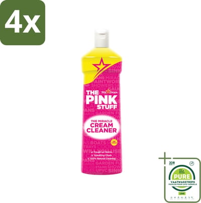 The Pink Stuff - Miracle Cream Cleaner - Allesreiniger - Voor Keuken & Badkamer - 500ml - Voordeelverpakking - 4 stuks - Schoonmaakcrème - Reinigingscrème