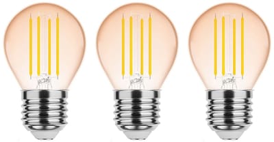 Modee E27 LED Lamp Dimbaar 4W - 300lm - 1800K - Warm Wit - LED Filament Amber Globe Mini P45 - Vervangt 28W Halogeen Gloeilamp - 3 stuks