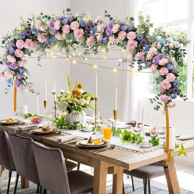 Tafelstang Decoratie - Verstelbare Boog - Feestversiering Ophangen - Met Klemmen - 120-260 cm - Goudkleurig