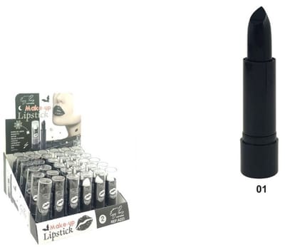Easy Paris Cosmetics - Lipstick / Lippenstift - Zwart / Black - Nummer 01 - 1 stuks