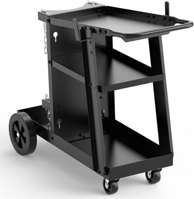 Laswagen - Laskar Roltafel - Lasapparatuur Opslaan - Hellend Werkplatform - 117 kg draagvermogen - Zwart