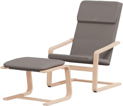 Relaxstoel met voetenbank - Comfortabele stoel - Ontspannen thuis - Stevig berkenhouten frame - Niet gespecificeerd - Taupe