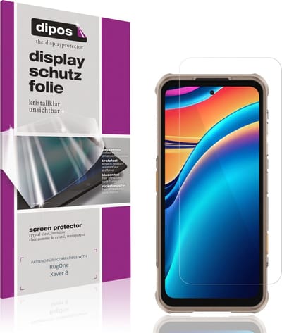 dipos – 4x Beschermfolie geschikt voor RugOne Xever 8 | Krasbestendige & heldere Screenprotector Ultra-Thin