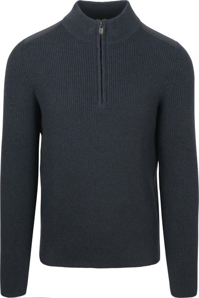 Suitable Half Zip Trui Patch Donkerblauw (navy) - Maat XL - Heren - Quarter zip - Schipperstrui met rits - Volwassen mannen