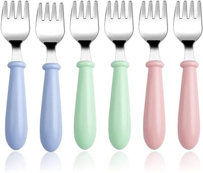 6-delige baby bestekset voor zelfvoeding, BPA-vrij, vaatwasserbestendig, lepel en vork voor kinderen