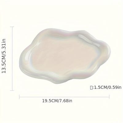 1 stuk keramische decoratieve schaal, wolkvormige schaal, sieradenopbergschaal, woondecoratie, kerstcadeau, nieuwjaarscadeau, cadeau voor mannen, cadeau voor vrouwen white