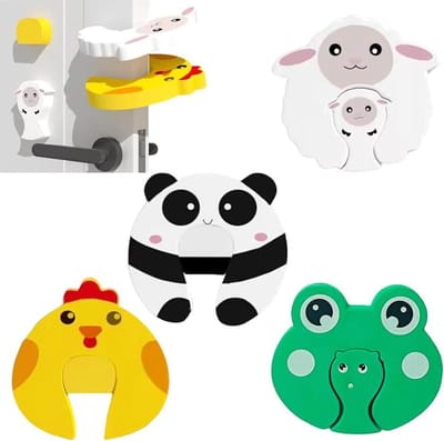 Deurstopper Set - Vingerbescherming - Veilig Huis - Zacht EVA Materiaal - 4 Stuks - Cartoon