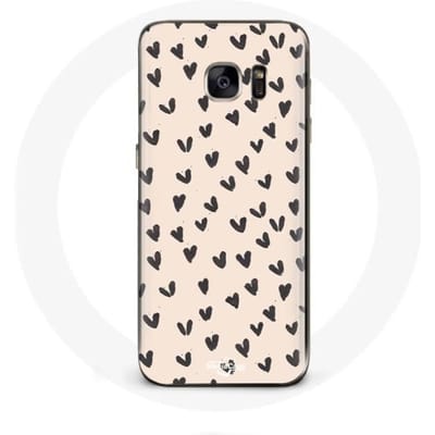 Samsung Galaxy S7 hoesje De abstracte zwarte achtergrond van de hartentextuur