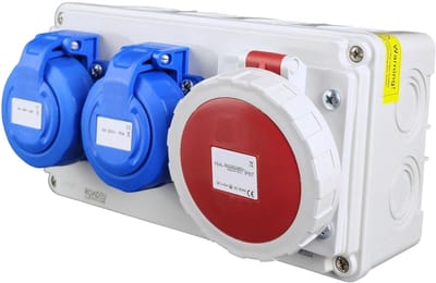 Verdeelkast Buiten - Stroomverdeler Waterdicht - Veilig Stroomvoorziening - IP67 Stofdicht Waterdicht - 2x 230V 1x 16A - Zwart