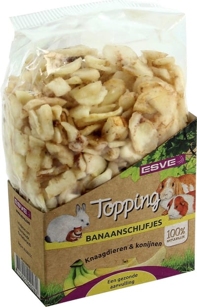 Esve Topping Banaanschijfjes Konijn En Knaagdier - Knaagdiersnack - 180 g