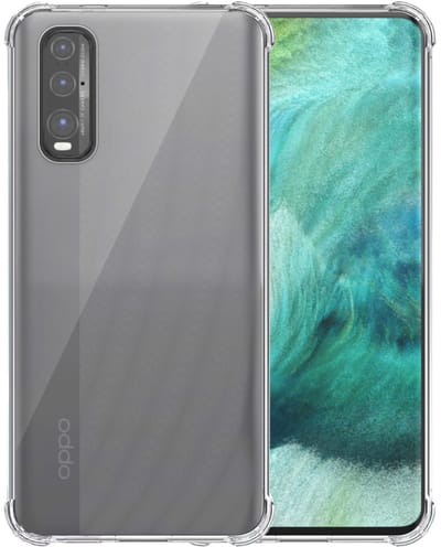 Telefoonhoesje Geschikt voor Oppo Find X2 Transparant Schokbestendig met Afneembaar Universeel Telefoonkoord - Backcover Case Siliconen ShockProof with Lanyard - Smartphonica geschikt voor Oppo Find X2