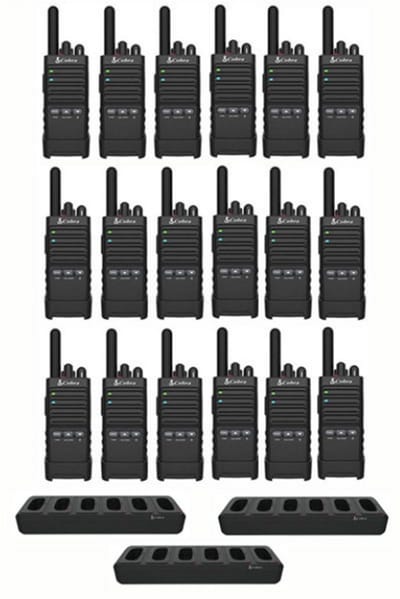 Set van 18 Cobra PX650 UHF PMR446 portofoons met multilader