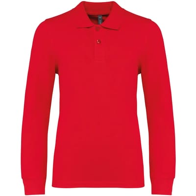 Kariban Kinderpolo lange mouwen K269 - Red - 10/12 Y (10/12 ans)