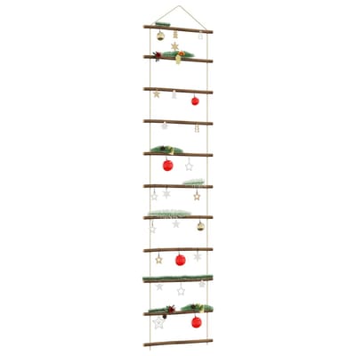vidaXL - Wanddecoratie - laddervormig - 50x200 - cm - naturel - tak
