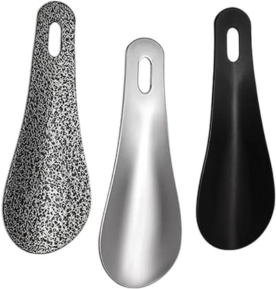 Dailygoods- Schoenlepel Set van 3 - Mini Schoenlepels - Roestvrij Staal - 10 cm - Draagbaar - Ophanggat voor Eenvoudige Opslag - Schoenhulp