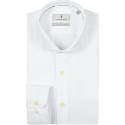 Thomas Maine Overhemd Bari Cutaway Two-Ply Cotton Twill Wit / male