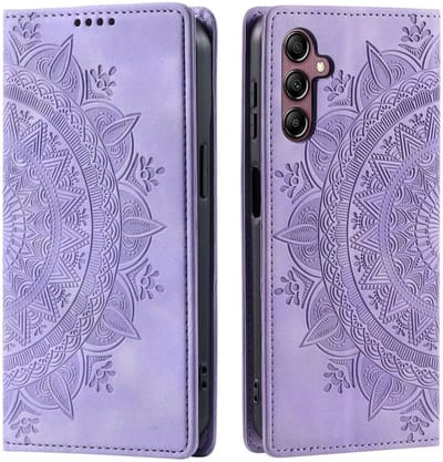 Hoesje Mandala Book Case met Pasjeshouder Paars Geschikt voor Samsung Galaxy A16