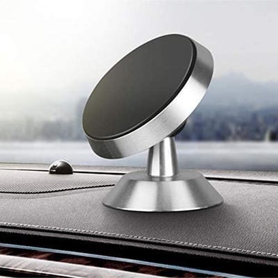 LuxeBass - Autohouder - Magneet - Rond - Telefoonhouder - Telefoon houder - 360 draaibaar - Universeel - Universele telefoonhouder - Zilver - LB-420