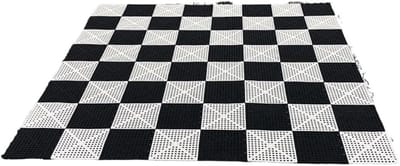 Schaakbord Mat - Speelveld Veld - Strategische Spellen - Robuust Rubber Vinyl - 240x240cm - Zwart