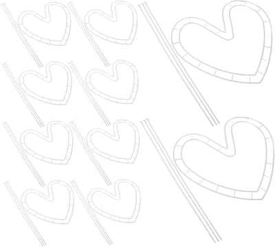 Bloemensteunen Sets - Boeketvormers - Bruiloft Decoratie - Hartvormig Frame - 10 Sets - Wit